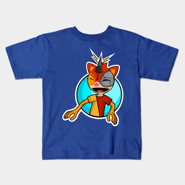 Laughing Cyborg Squirrel Kids T-Shirt by MOULE